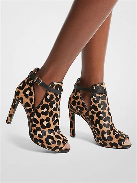 michael kors black and leopard booties|Michael Kors boots high heel.